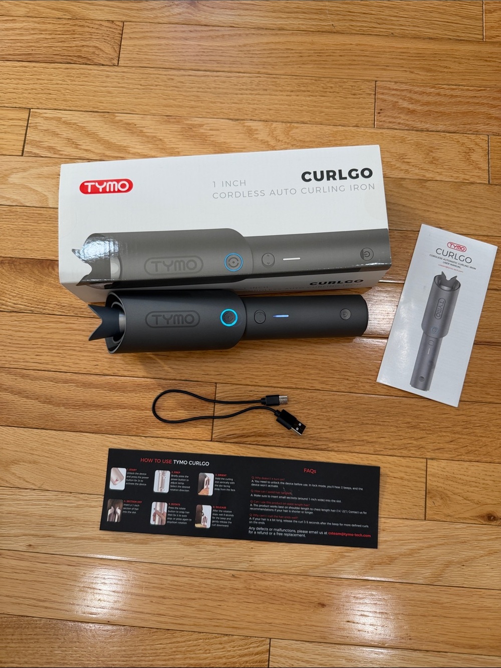 Tymo Curlgo 1-Inch Cordless Auto Curling Iron - Gray